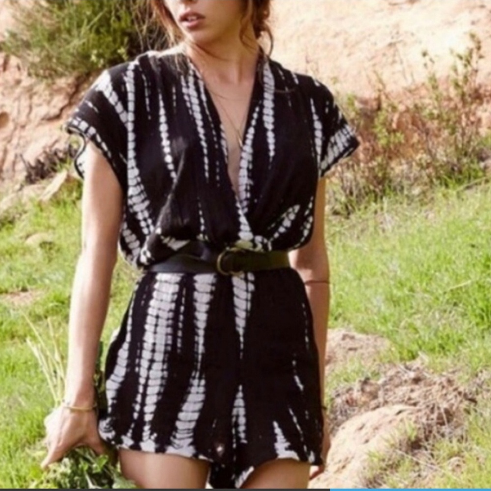 Dark Tie-Dye Romper w/ Pockets FP